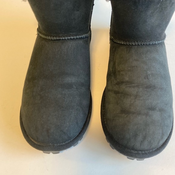Unbranded Black Suede 100% Shearling Wool Lining Rubber Outsole Boots size 7 - Picture 7 of 14